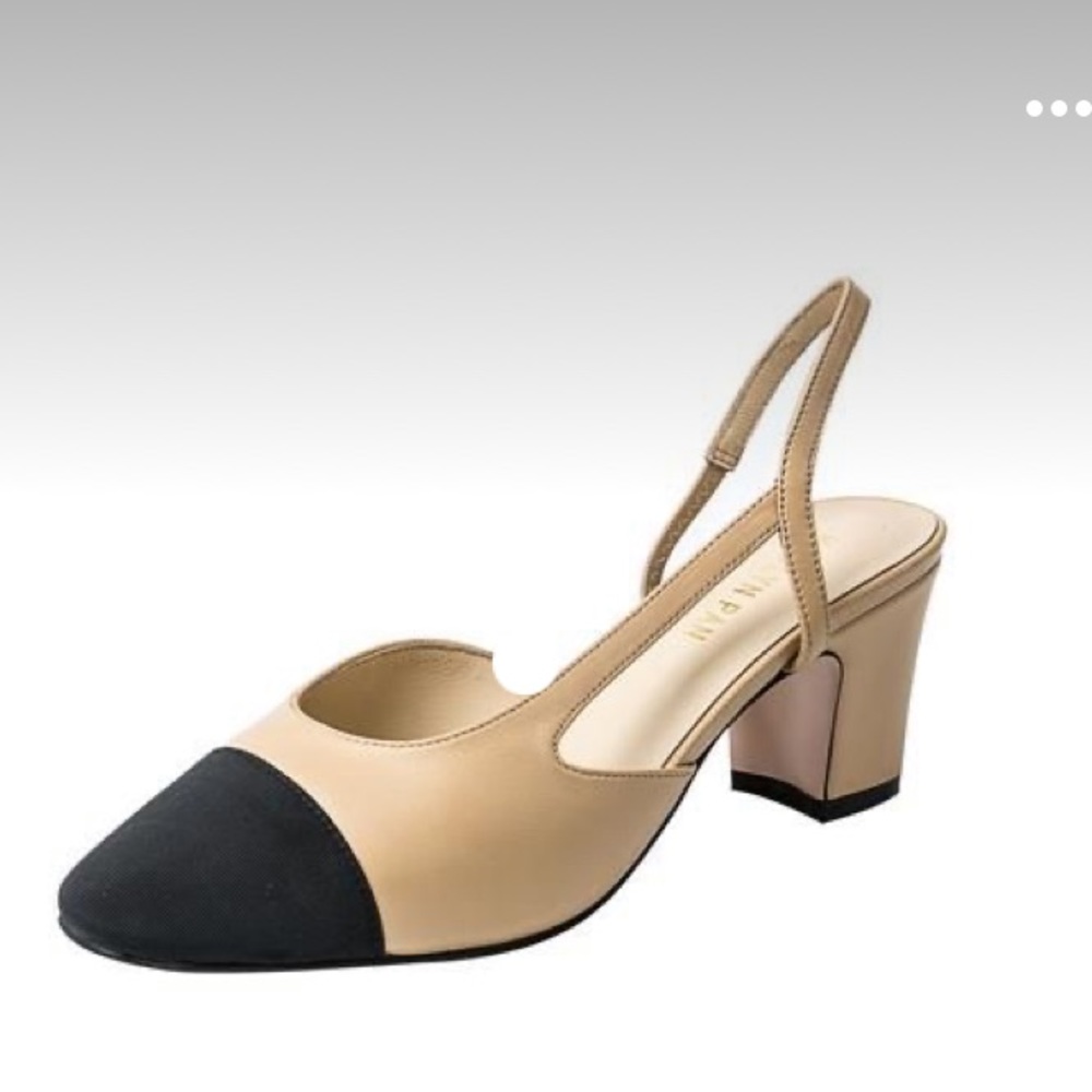 Two tone black sling backs size 7